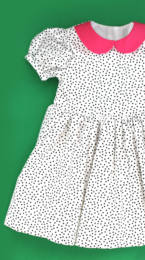 ann kelle dot fabric / toddler dress / fiesta frock dress pattern by blank slate patterns
